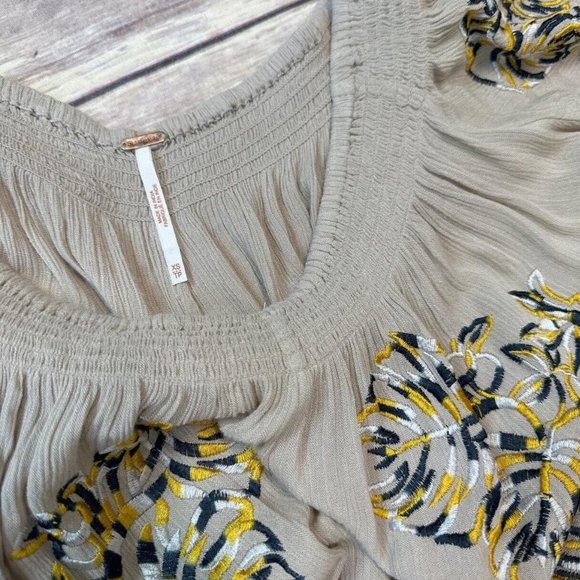 Free People The High Road Jumpsuit Off The Shoulder Bohemain Dress Beige XS - Picture 7 of 9